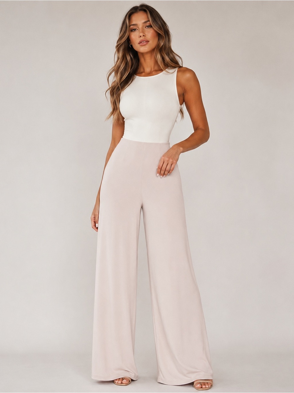NWT High-Waist Wide-Leg Pants - Khaki